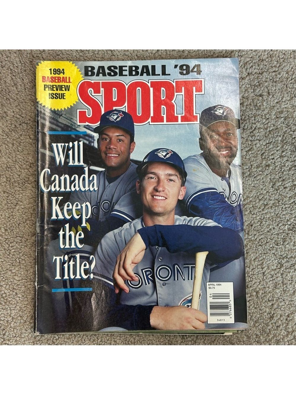 vintage April 1994 issue of Sport magazine features Toronto Blue Jays players